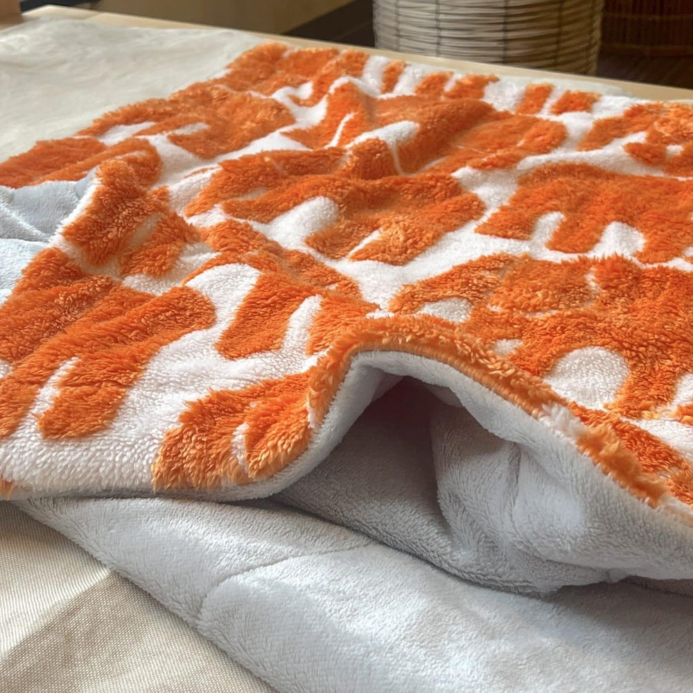 お昼寝毛布 ぞうさん 拡大　オレンジ