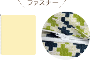 睡眠屋のお昼寝布団のカバー開閉方式の説明画像(ファスナー)