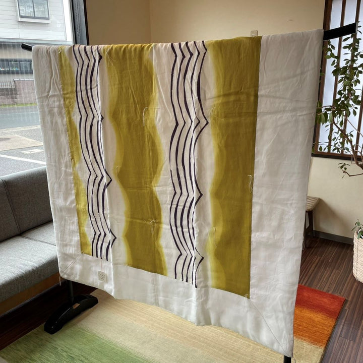 手描き 麻綿 肌掛けふとん(深紫) - 睡眠屋