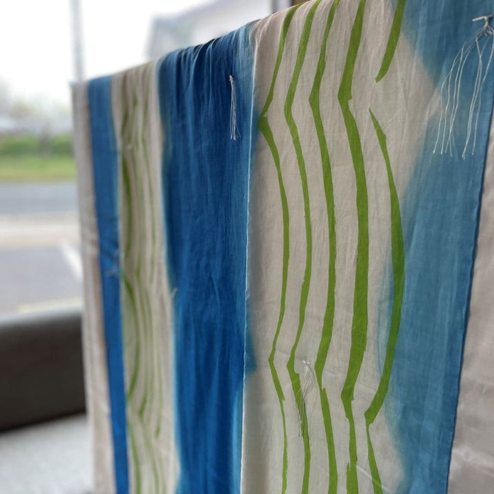 手描き 麻綿 肌掛けふとん(萌黄) - 睡眠屋