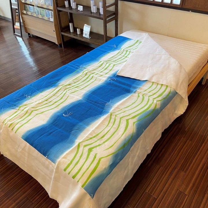 手描き 麻綿 肌掛けふとん(萌黄) - 睡眠屋