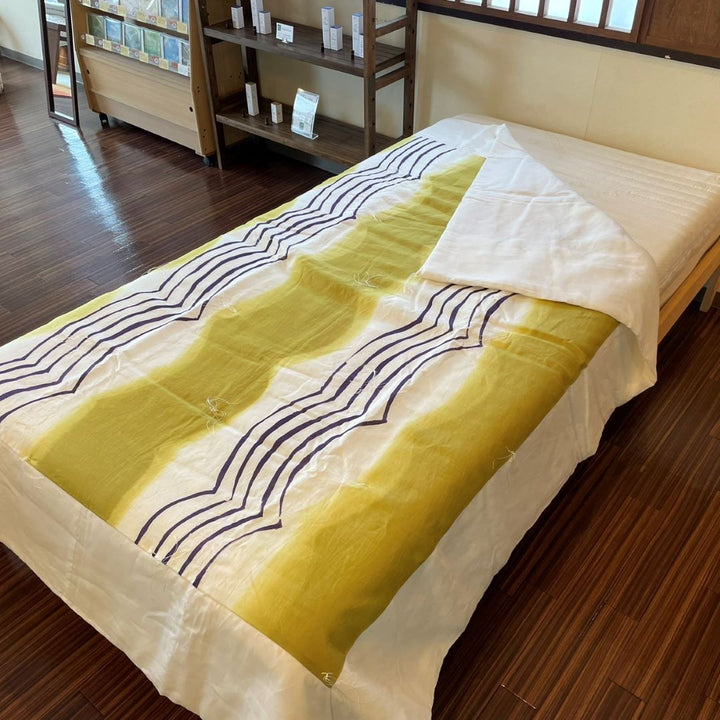 手描き 麻綿 肌掛けふとん(深紫) - 睡眠屋