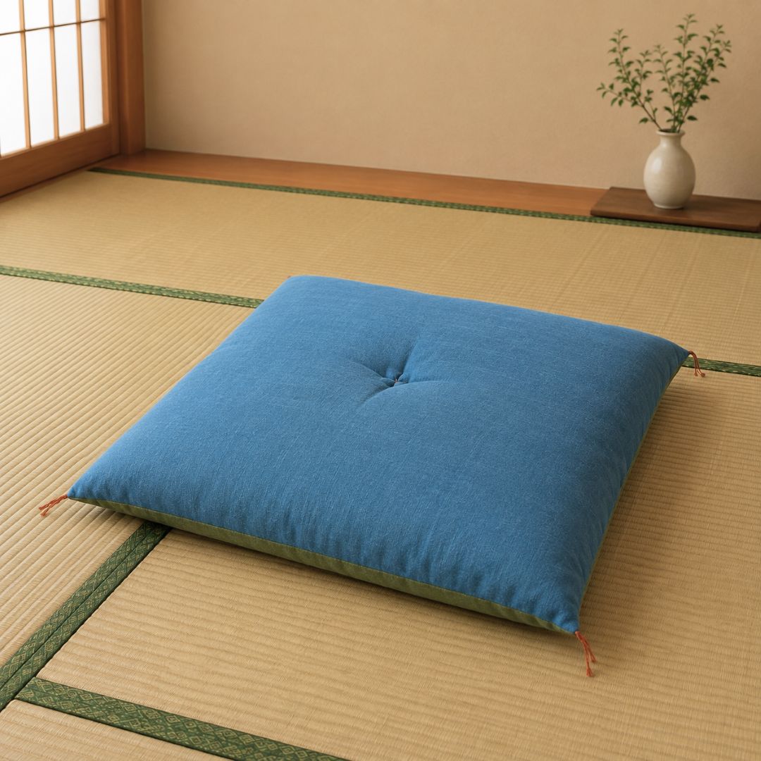 Hand-painted hemp cushion, rainbow