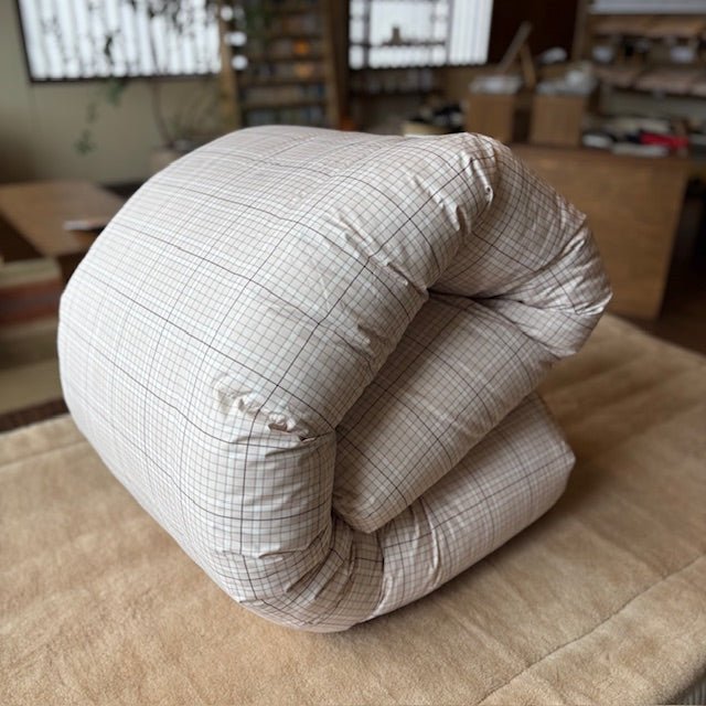 【限定品】羽毛布団 セレクト チェック-ダウン85％-シングル-ピンク-睡眠屋-本掛け