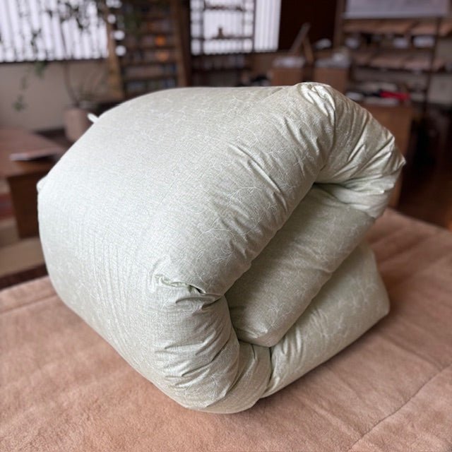 【限定品】羽毛布団 セレクト クインテット-シングル--ハンガリーマスコビーダック90-グリーン-睡眠屋-本掛け