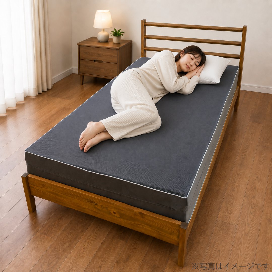 ベッドフレーム-ニュースピカ-国産ひのき無垢材-使用イメージ-睡眠屋