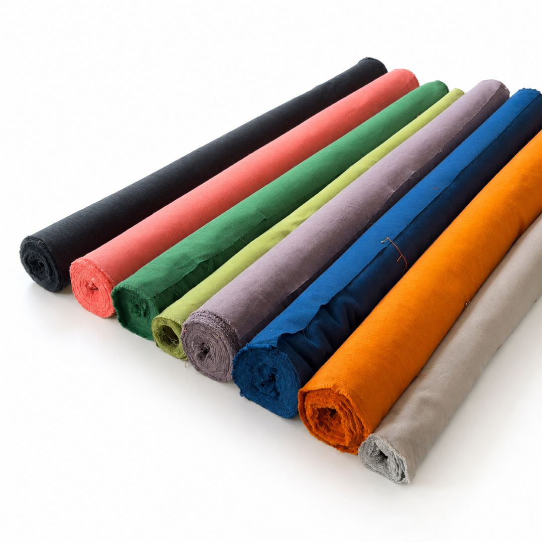 【10㎝～】綿100％のむら糸木綿の生地販売＿無地＿睡眠屋