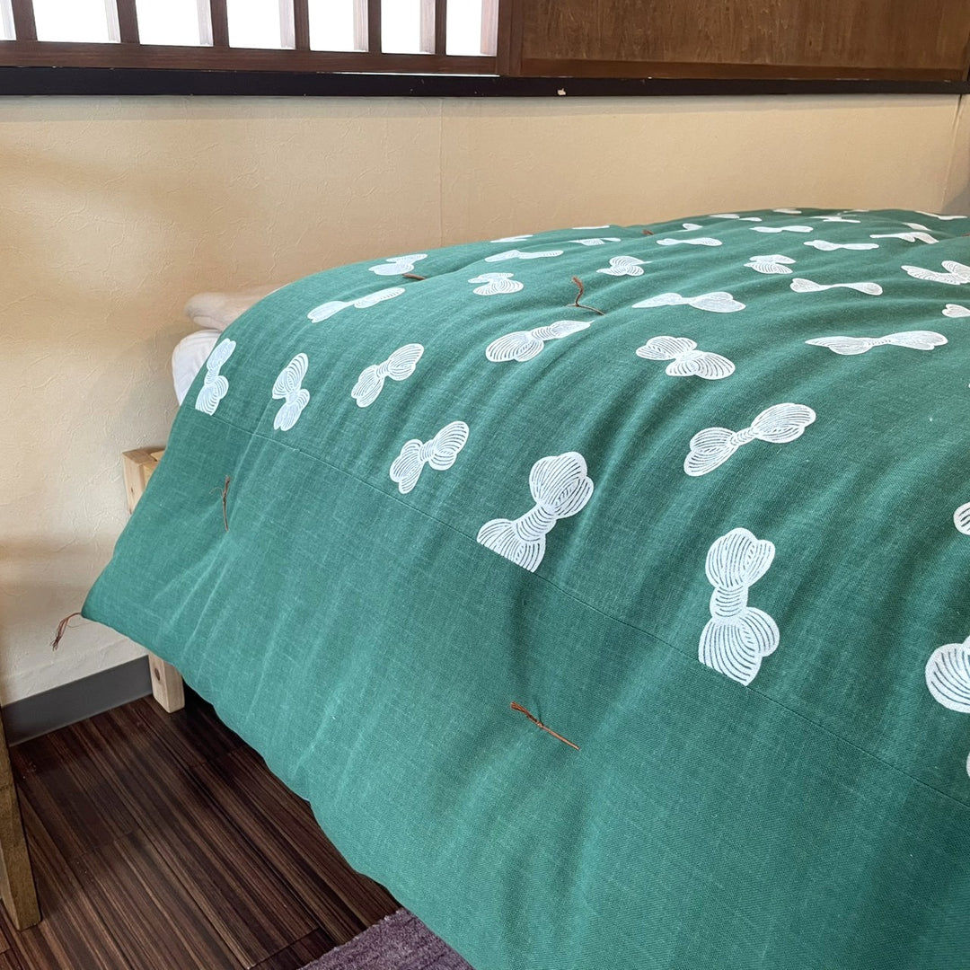 綿布団-打ち直し-むら糸木綿-柄あそび-睡眠屋-サイド