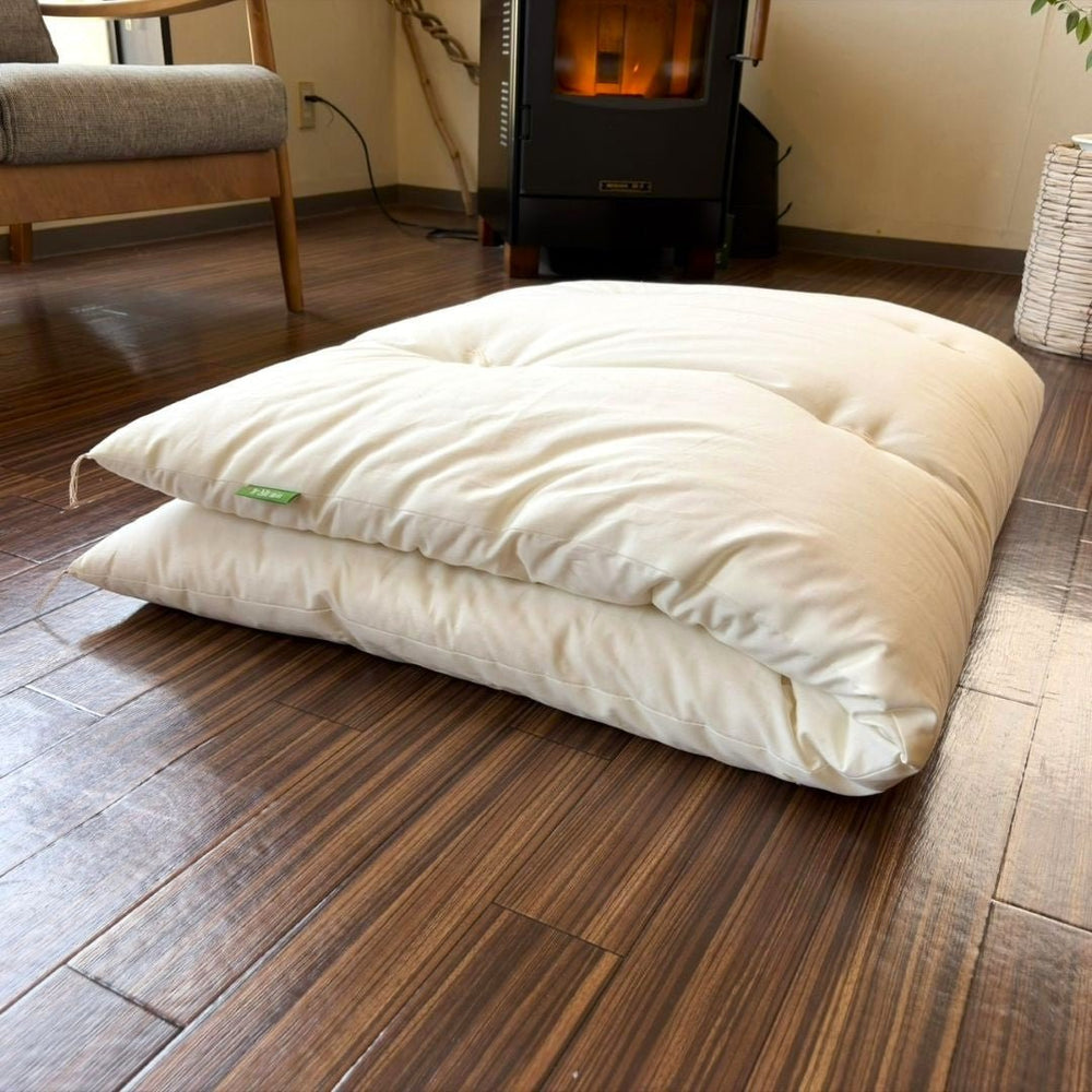 【試作品】保育園用 敷布団 無地（90×140㎝・綿100％・増量） - 睡眠屋