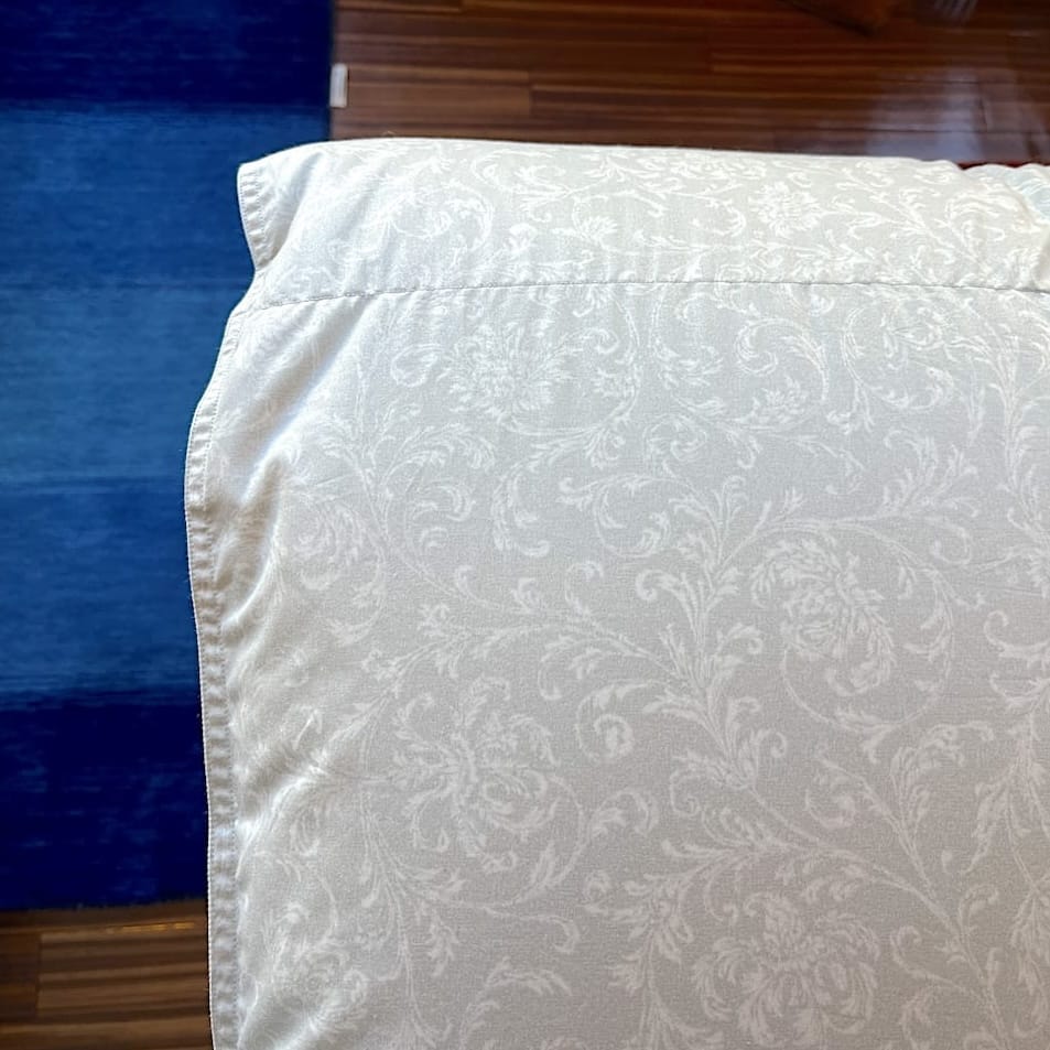 羽毛布団 -エレガント-ホルトバージグース93％-ブルー-生地-睡眠屋-シングル-本掛けけ