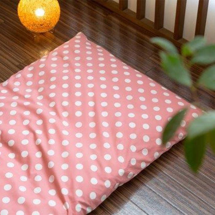 お昼寝布団 敷カバー みずたま - 睡眠屋 全体画像（赤）