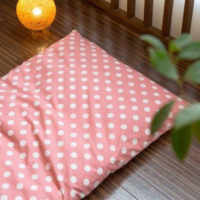 お昼寝布団 掛カバー みずたま - 睡眠屋 全体画像（赤）