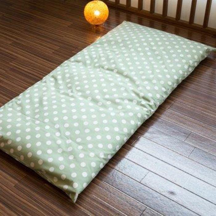 お昼寝布団 掛カバー みずたま - 睡眠屋 全体画像（緑）