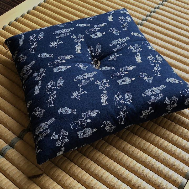 【展示品処分】むら糸木綿座布団（銘仙判）